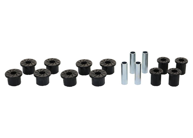 Whiteline Leaf Spring Shackle Bushing, Black, Polyurethane, Set of 12, With Four Tubes – W73470