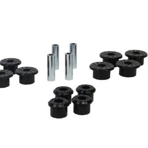 Whiteline Leaf Spring Bushing, Black, Polyurethane, Set of 12, With Six Tubes – W73821