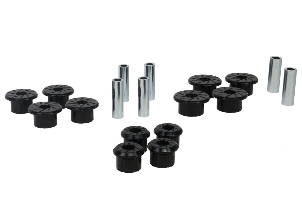 Whiteline Leaf Spring Bushing, Black, Polyurethane, Set of 12, With Six Tubes – W73821