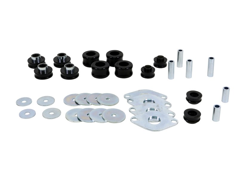 Whiteline Body Mount Bushings, Black, Pack of 12, With Six Tubes/ Four Plates/ Twelve Washers/ Grease – W93448