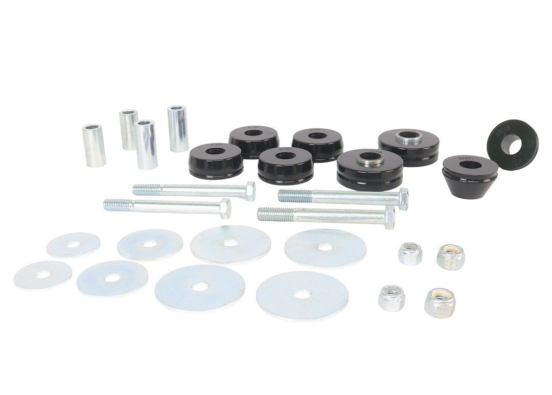 Whiteline Body Mount Bushings, Pack of 8, With Four Tubes/ Eight Washers/ Four Nuts/ Four Bolts/ Grease – W93499