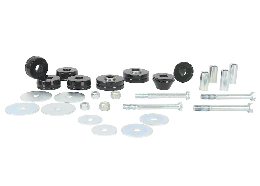 Whiteline Body Mount Bushings, Pack of 8, With Four Tubes/ Eight Washers/ Four Nuts/ Four Bolts/ Grease – W93499