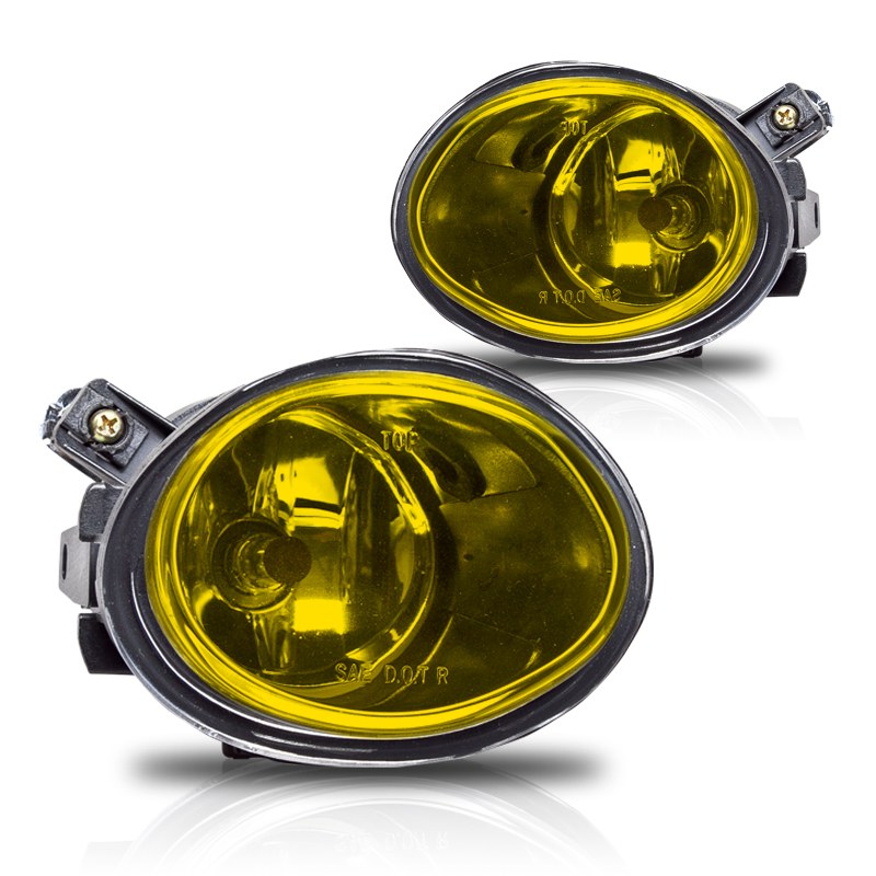 Winjet Driving/ Fog Light, Halogen Bulb, Clear 9006 Bulb, OE Size/ Shape, 55 Watt Bulbs, 12 Volt, Fog Beam, Yellow Lens – CFWJ-0081-Y