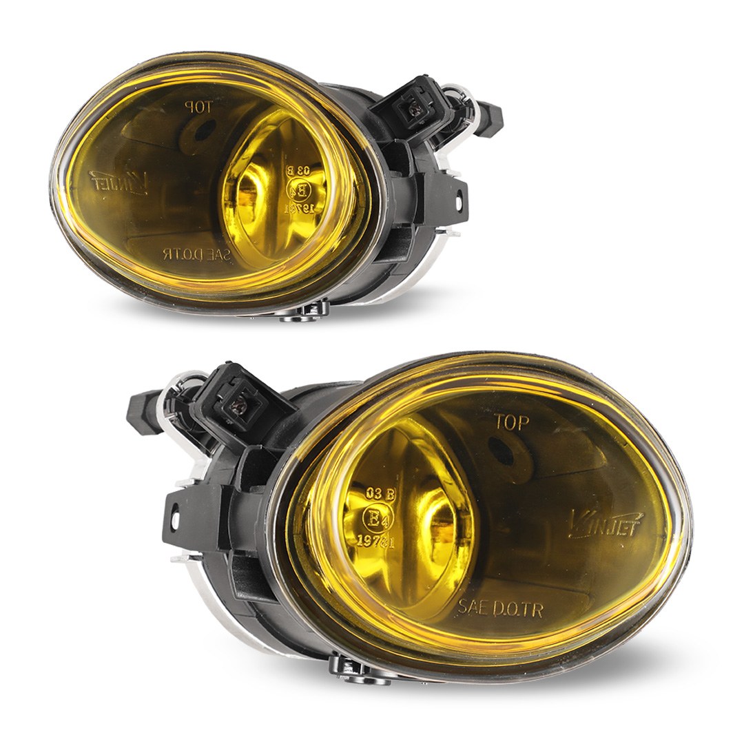 Winjet Driving/ Fog Light, Halogen Bulb, Clear 9006 Bulb, OE Size/ Shape, 55 Watt Bulbs, 12 Volt, Fog Beam, Yellow Lens – CFWJ-0081-Y