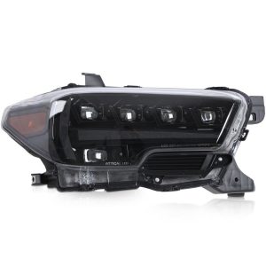 Winjet Headlight Assembly, Apex Series, LED Bulb, Projector, High/ Low Beam, Built-IN Osram LED Chip, Clear Polycarbonate Lens – CHATT0769-H6-GBC-SQ