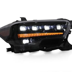 Winjet Headlight Assembly, Apex Series, LED Bulb, Projector, High/ Low Beam, Built-IN Osram LED Chip, Clear Polycarbonate Lens – CHATT0769-H6-GBC-SQ