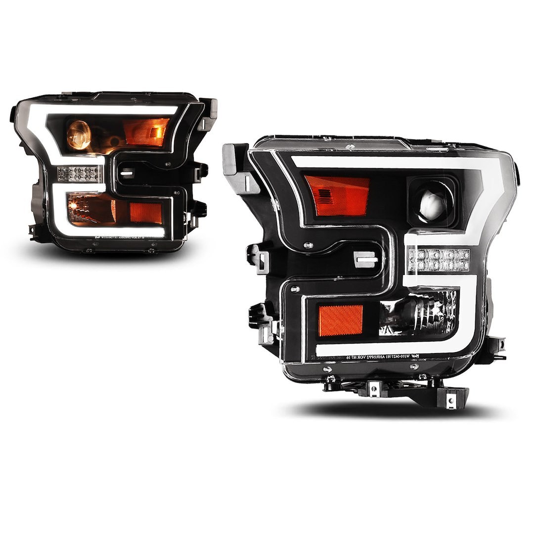 Winjet Headlight Assembly, Halogen Bulb, Projector Beam with LED Daytime Running Light, Clear H7 Low Beam/ H1 High Beam Bulb – CHWJ-0427-B