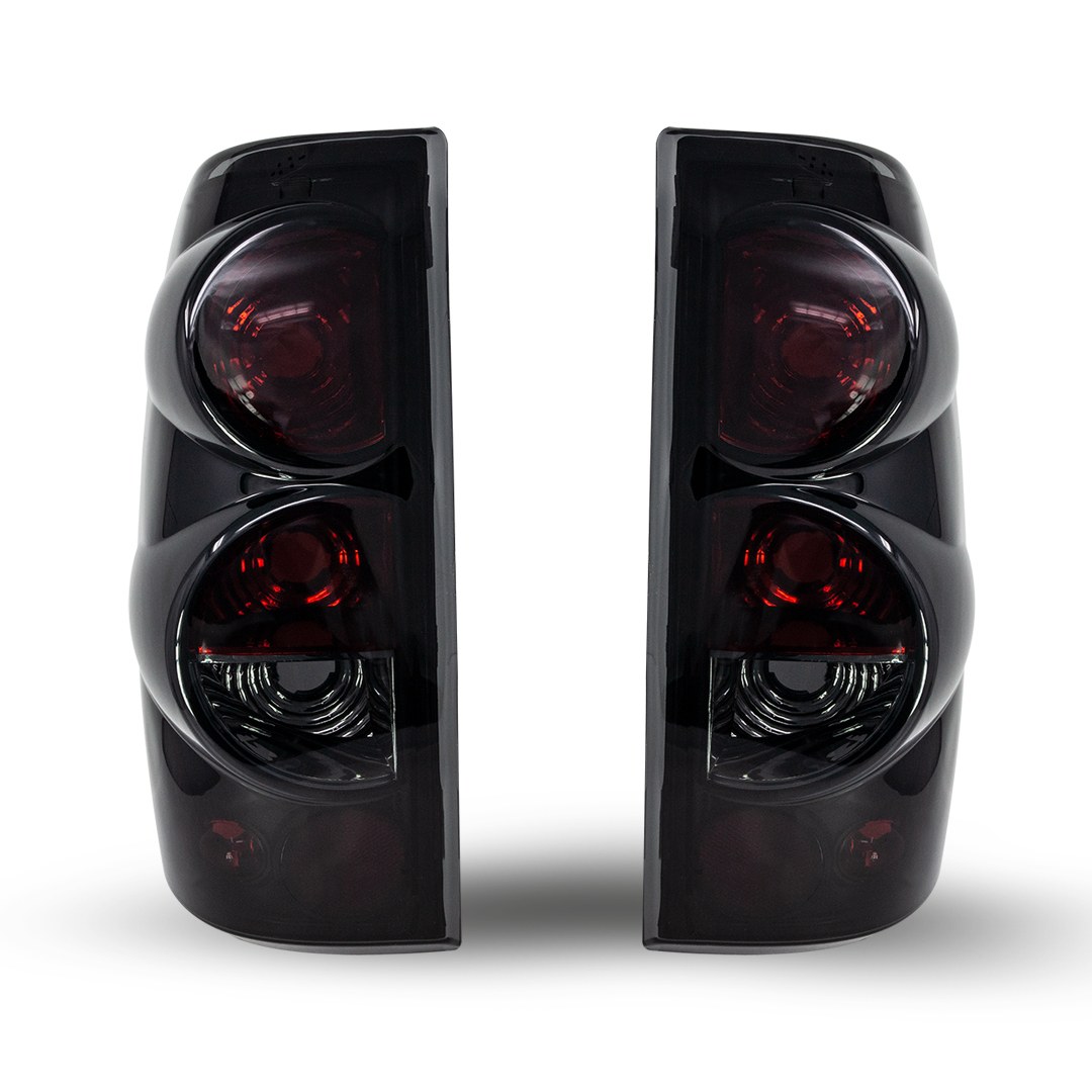 Winjet Tail Light Assembly, Red/ Smoke Lens, Black ABS Plastic Housing, Bulb Not Included, SAE/ DOT Approved, Set of 2 – CTWJ-0004-BS