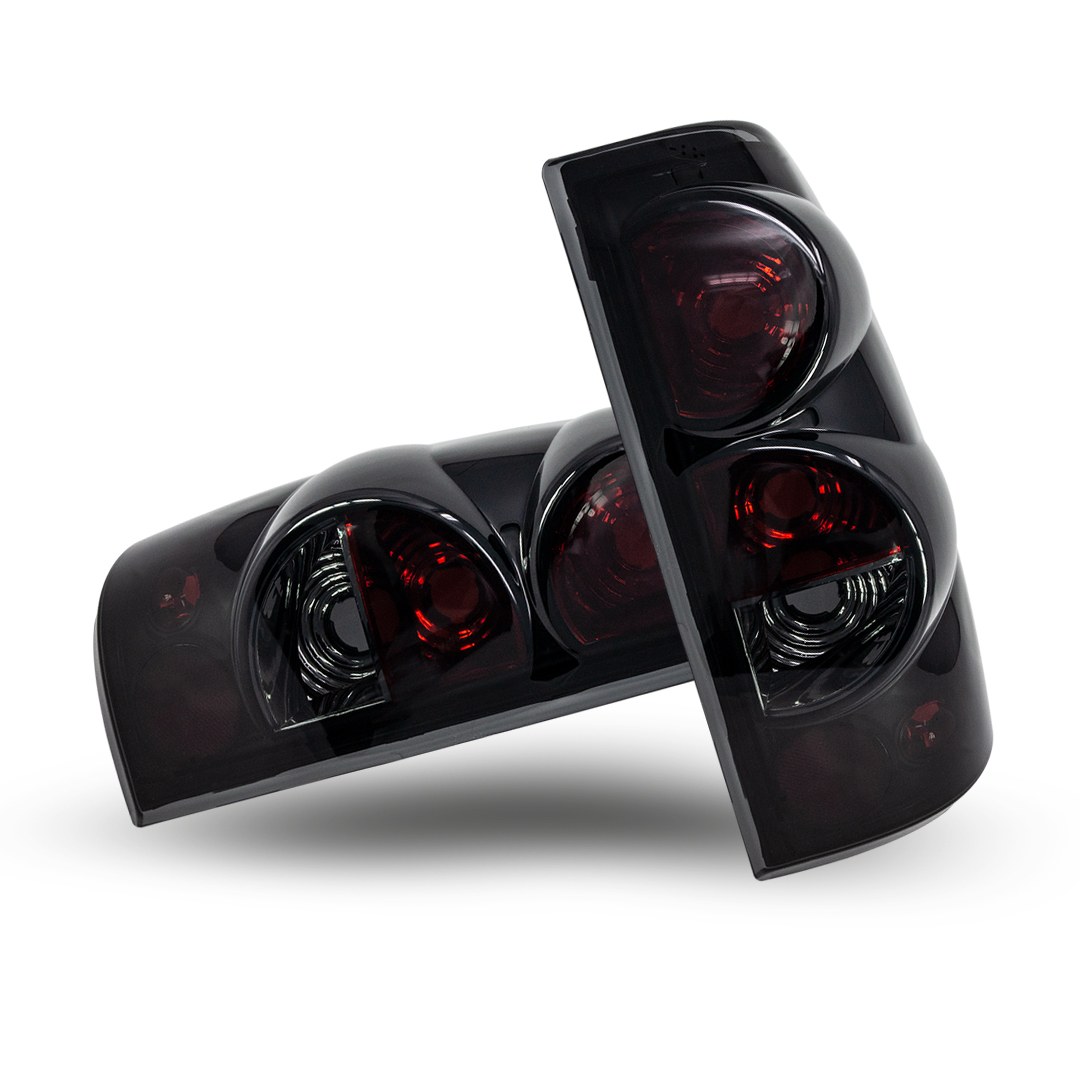 Winjet Tail Light Assembly, Red/ Smoke Lens, Black ABS Plastic Housing, Bulb Not Included, SAE/ DOT Approved, Set of 2 – CTWJ-0004-BS