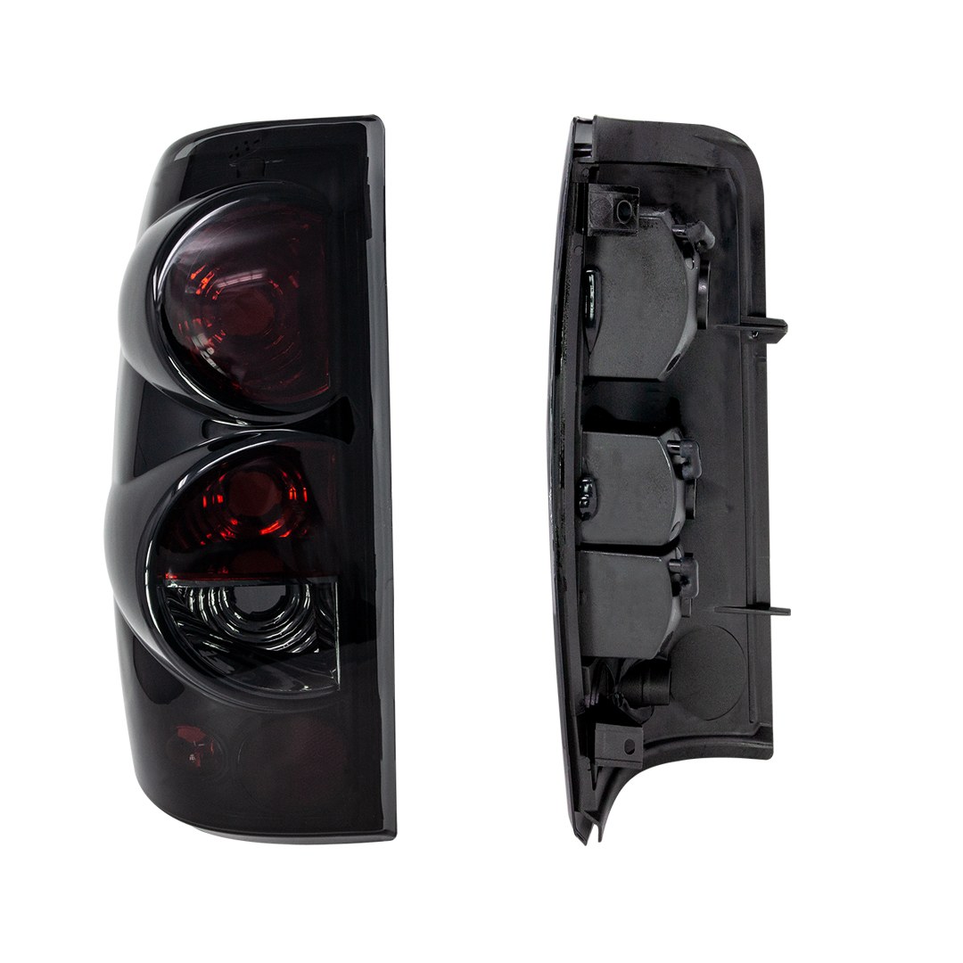 Winjet Tail Light Assembly, Red/ Smoke Lens, Black ABS Plastic Housing, Bulb Not Included, SAE/ DOT Approved, Set of 2 – CTWJ-0004-BS