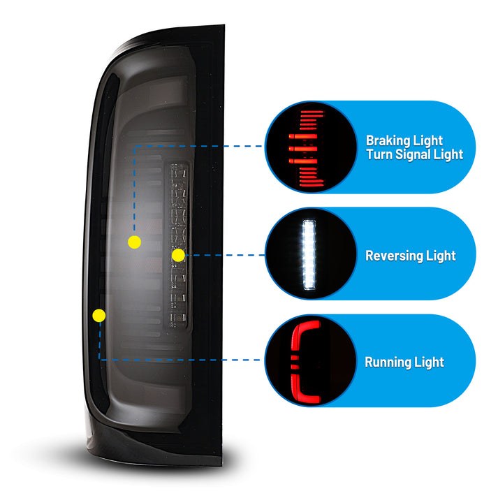 Winjet Tail Light Assembly, Smoke Lens, Matte Black ABS Plastic Housing, LED Bulb – CTWJ-0712-BS