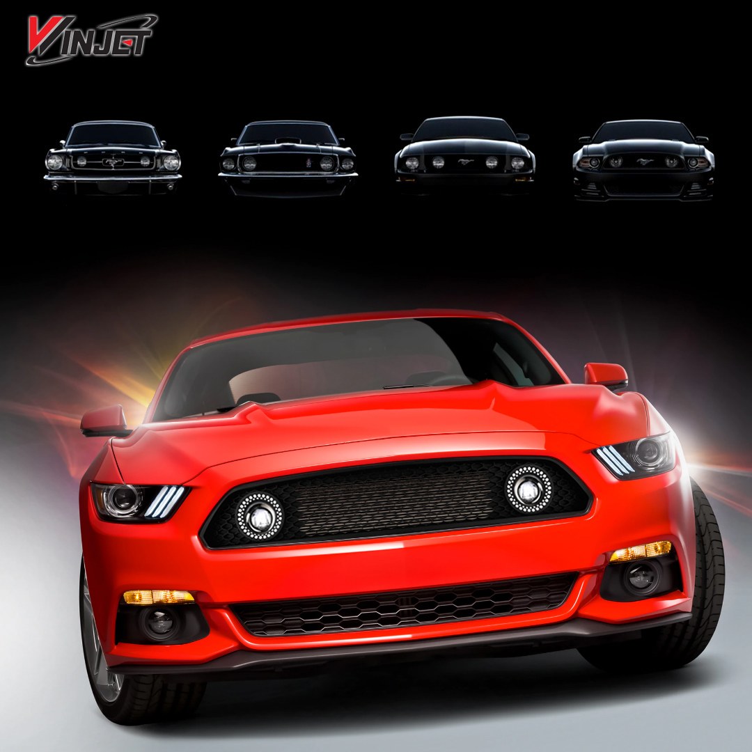 Winjet Grille, Honeycomb, With Light Cutouts, Black, Injection Molded Plastic, With Halo Ring DRL/ 2 LED Fog Lights and Wiring Kit – CGRNG0613-FL
