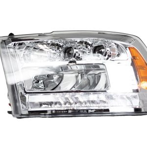 Winjet Headlight Assembly, LED Bulb, Projector with LED Daytime Running Light/ Sequential Turn Signal, Clear Low Beam/ High Beam Bulb – CHRNG0675-C-SQ