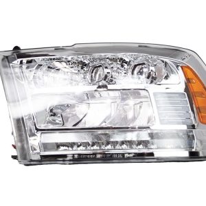 Winjet Headlight Assembly, LED Bulb, Projector with LED Daytime Running Light/ Sequential Turn Signal, Clear Low Beam/ High Beam Bulb – CHRNG0675-C-SQ