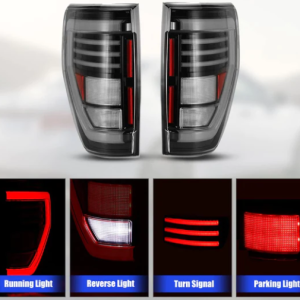 Winjet Tail Light Assembly, Clear Lens, Gloss Black ABS Plastic Housing, LED Bulb – CTWJ-0706-GBC-SQ