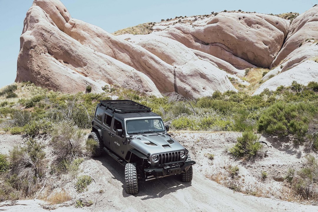 Winjet Roof Rack, Frontier Series, Direct-Fit, Powder Coated, Textured Black, Aluminum, Single – ATTJL02F101-BX