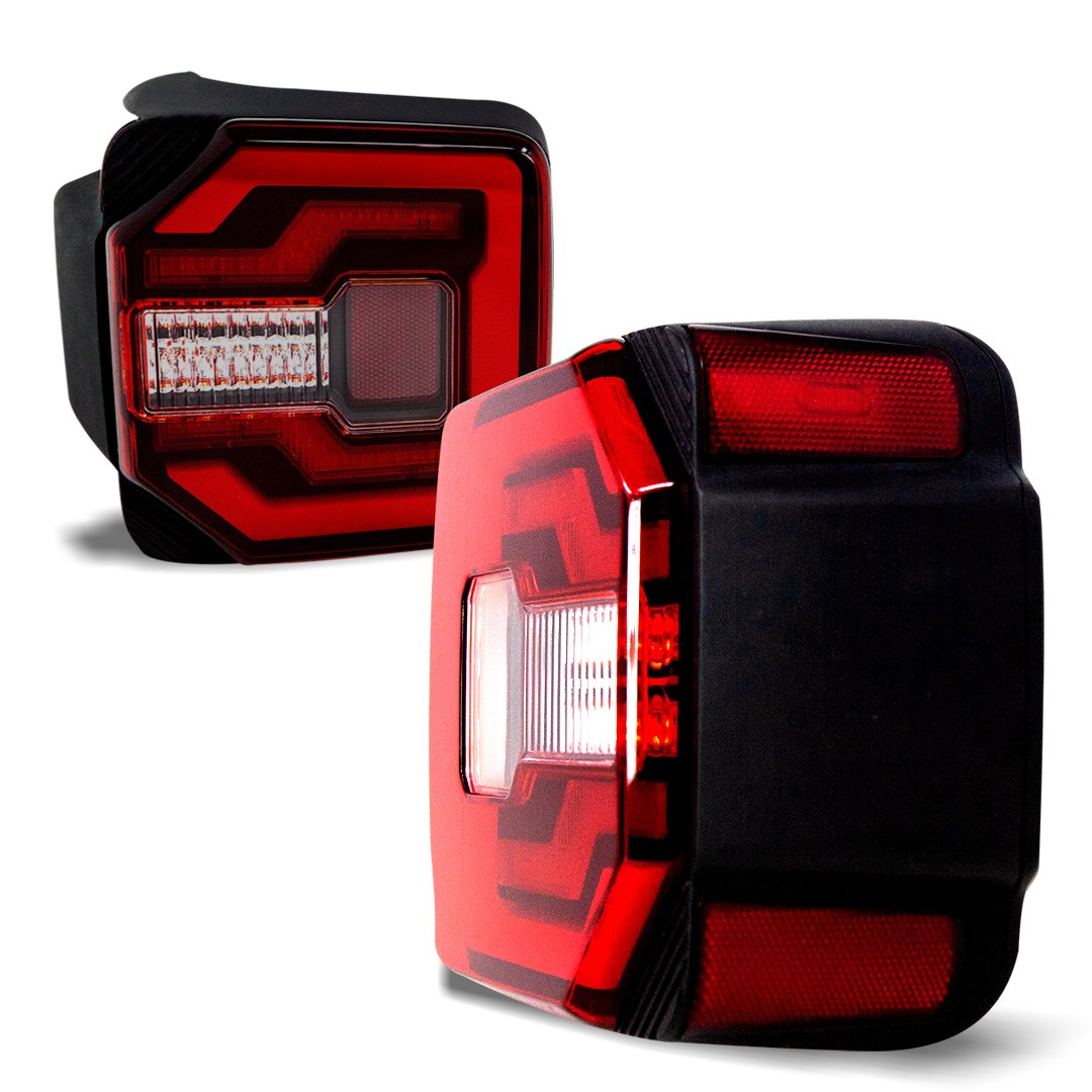 Winjet Tail Light Assembly, LED, Red Lens, Black ABS Plastic Housing, Red Brake Light and Turn Signal Light/ White Reverse Light – CTRNG0650-BR-SQ