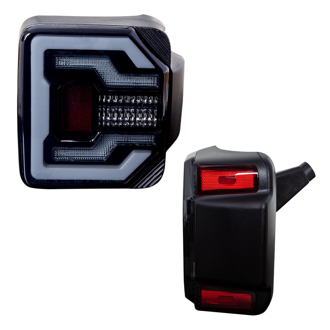 Winjet Tail Light Assembly, LED, Smoke Lens, Black ABS Plastic Housing, Red Brake Light and Turn Signal Light/ White Reverse Light – CTRNG0650-BS-SQ