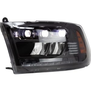 Winjet Headlight Assembly, LED Bulb, Projector with LED Daytime Running Light/ Sequential Turn Signal, Clear Low Beam/ High Beam Bulb – CHRNG0675-B-SQ