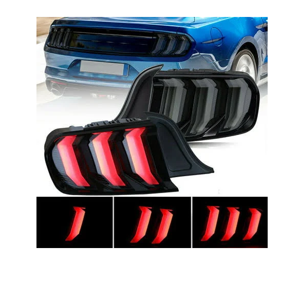 Winjet Tail Light Assembly, LED, Smoke Lens, Gloss Black ABS Plastic Housing, Red Brake Light/ Amber Turn Signal Light – CTRNG0680-GBS