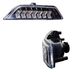 Winjet Parking/ Turn Signal Light Assembly, Clear Polycarbonate Lens, LED Bulb, Gloss Black Housing, Set of 2 – CTSWJ-0640-GBC-SQ