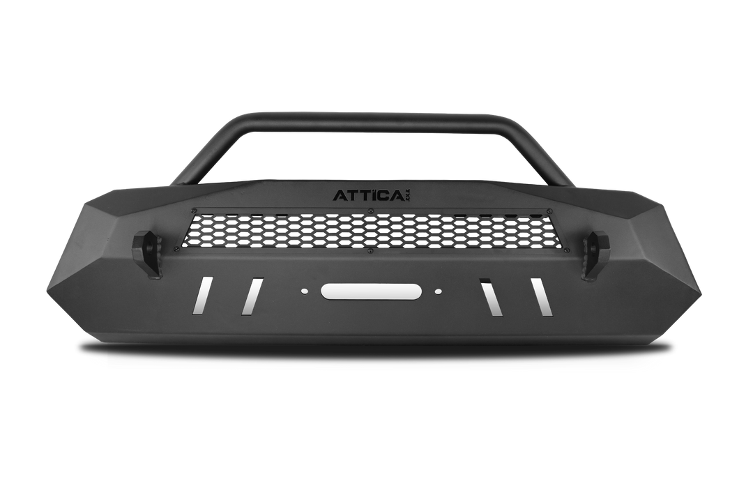 Winjet Bumper, Apex Series, One Piece Design, With Bull Bar, With Internal Winch Mount, With Recovery Tow Hooks/ with D-Ring Mounts – ATTTA01A101-BX