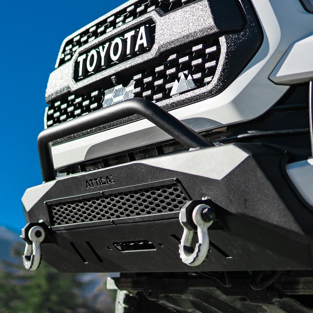 Winjet Bumper, Apex Series, One Piece Design, With Bull Bar, With Internal Winch Mount, With Recovery Tow Hooks/ with D-Ring Mounts – ATTTA01A101-BX