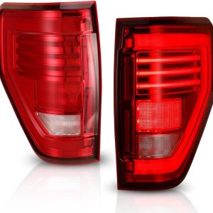Winjet Tail Light Assembly, Red Lens, Chrome Plated ABS Plastic Housing, LED Bulb – CTWJ-0706-CR-SQ