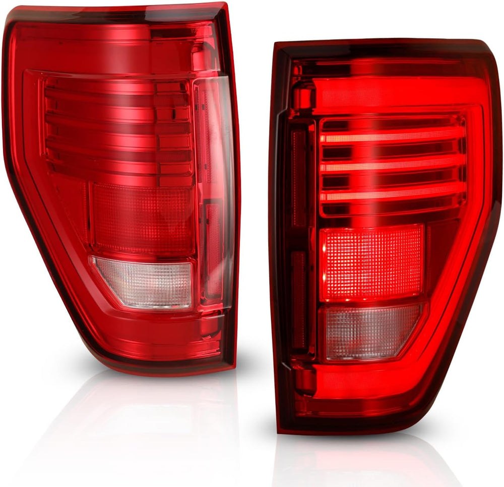 Winjet Tail Light Assembly, Red Lens, Chrome Plated ABS Plastic Housing, LED Bulb – CTWJ-0706-CR-SQ