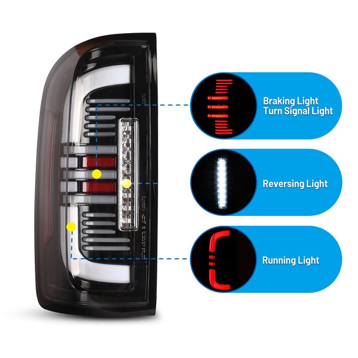 Winjet Tail Light Assembly, Clear Lens, Gloss Black ABS Plastic Housing, LED Bulb – CTWJ-0712-GBC-SQ