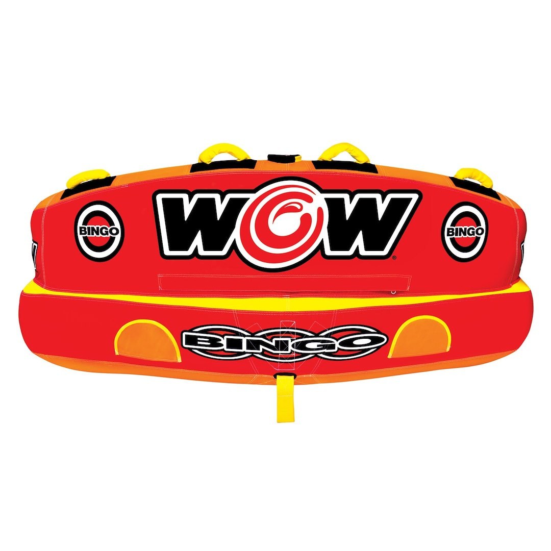 Wow Sports Towable Tube, Bingo, 1 to 2 Riders/ 340 Pound Load Capacity, 69 Inch Length X 68 Inch Width, Multi-Color – 14-1060