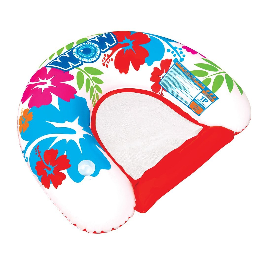 Wow Sports Float Tube, Pool/ River or Lake, 1 Person/ 220 Pound Capacity, 51 Inch X 40 Inch, White/Red/Blue/Green/Orange and Pink – 14-2030