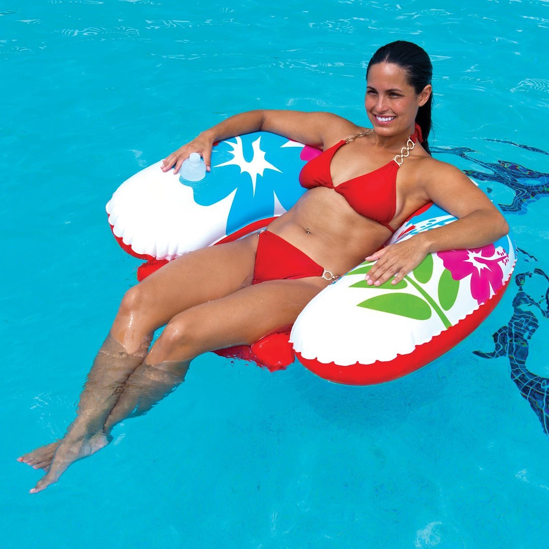 Wow Sports Float Tube, Pool/ River or Lake, 1 Person/ 220 Pound Capacity, 51 Inch X 40 Inch, White/Red/Blue/Green/Orange and Pink – 14-2030