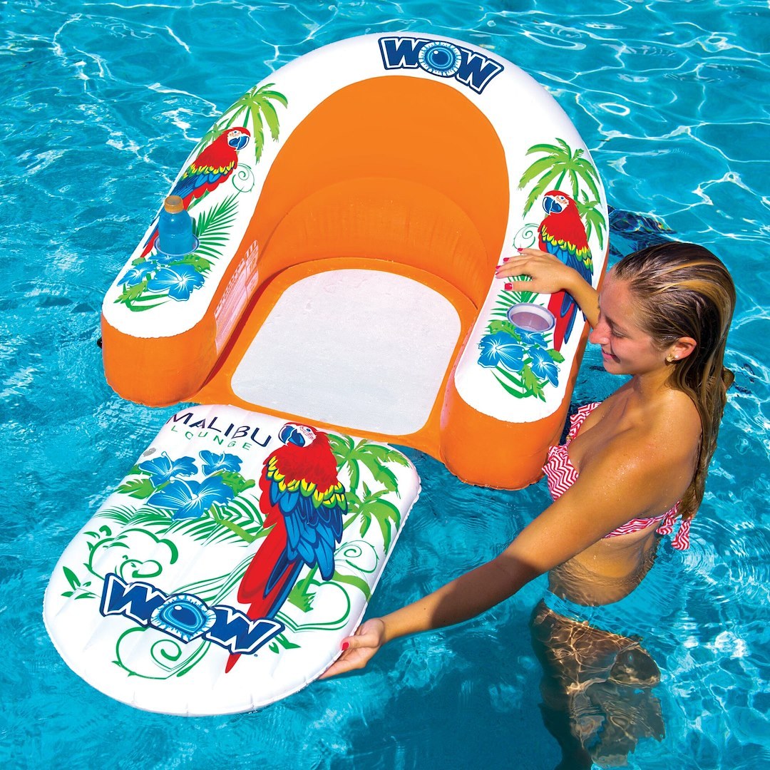Wow Sports Float Tube, Malibu Lounge, Pool/ River or Lake, 1 Person/ 220 Pounds Capacity, 66 Inch X 36 Inch – 14-2070