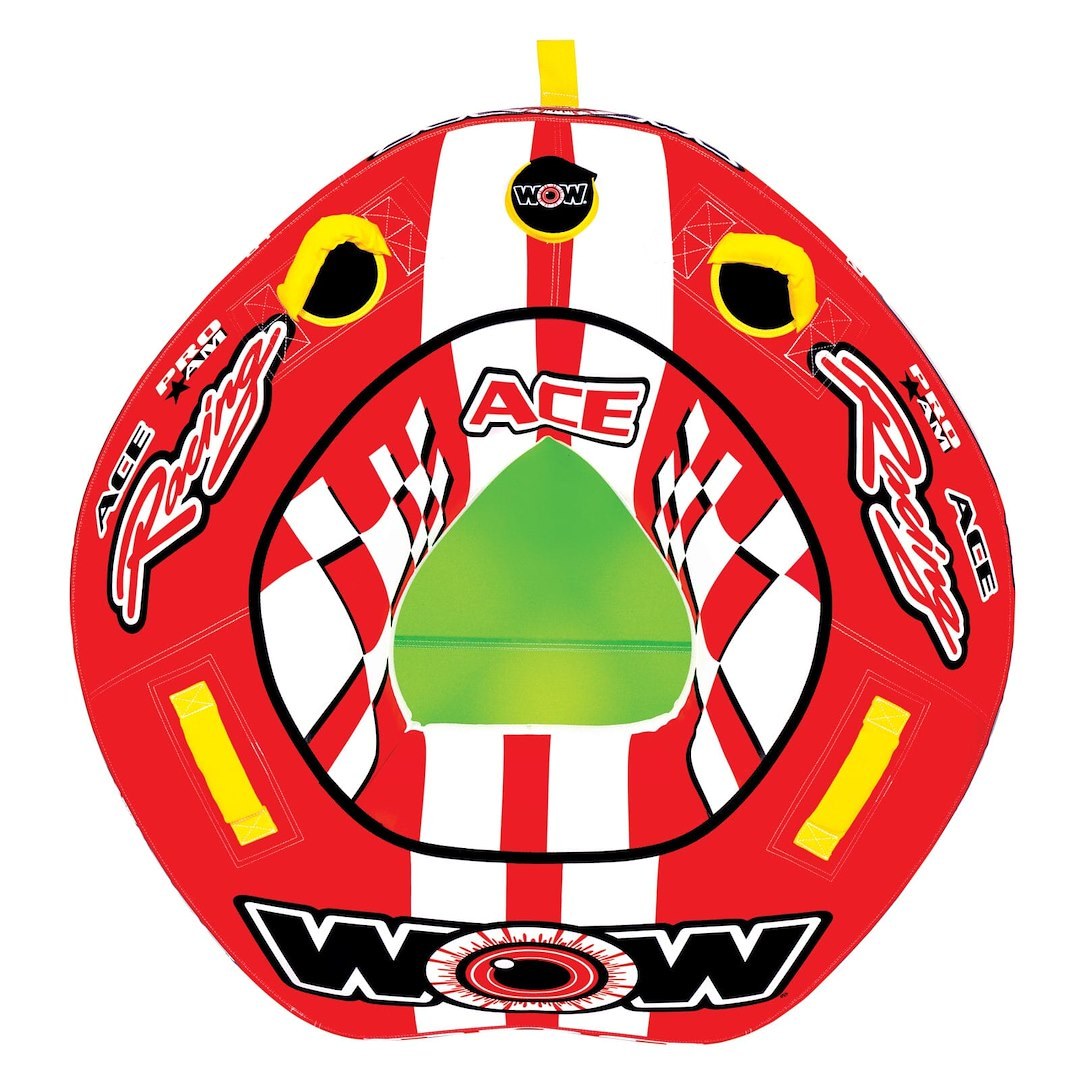 Wow Sports Towable Tube, Ace Racing, 1 Rider Capacity, 50 Inch Length X 48 Inch Width, Multi-Color – 15-1120