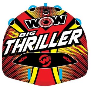 Wow Sports Towable Tube, Big Thriller, 1 to 2 Riders Capacity, 60 Inch Length X 56 Inch Width, Multi-Color – 18-1010