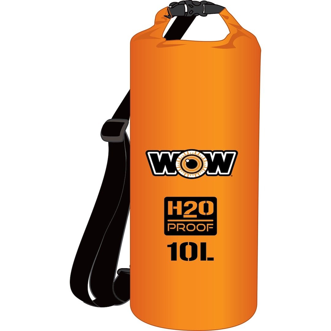 Wow Sports Gear Bag, H2O Proof, Backpack Style, 10 Liter Capacity, 1 Large Buckle Locked Compartment, With Adjustable Shoulder Strap – 18-5070O