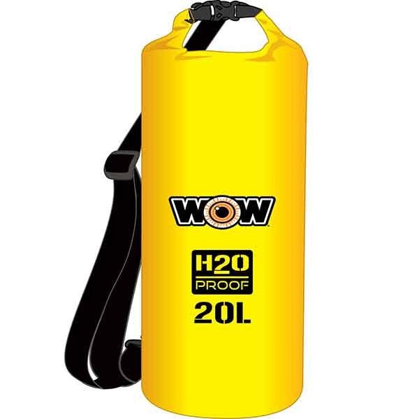Wow Sports Gear Bag, H2O Proof, Backpack Style, 20 Liter Capacity, 1 Large Buckle Locked Compartment, With Adjustable Shoulder Strap – 18-5080Y