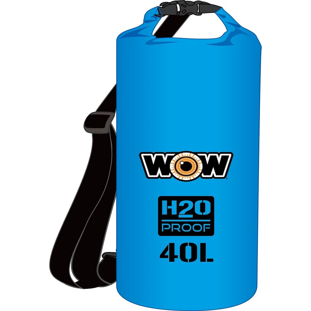 Wow Sports Gear Bag, H2O Proof, Backpack Style, 40 Liter Capacity, 1 Large Buckle Locked Compartment, With Adjustable Shoulder Strap – 18-5100B