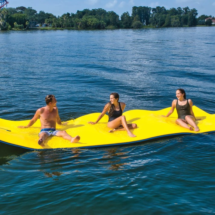 Wow Sports Water Walkway, Chillraft®, 1 to 3 Adults, 16 Foot Length X 6 Foot Width, Blue/ Black/ Yellow, PVC – 21-2120