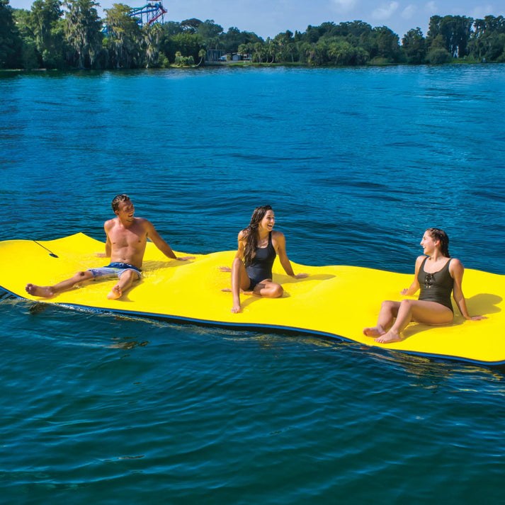 Wow Sports Water Walkway, Chillraft®, 1 to 3 Adults, 16 Foot Length X 6 Foot Width, Blue/ Black/ Yellow, PVC – 21-2120