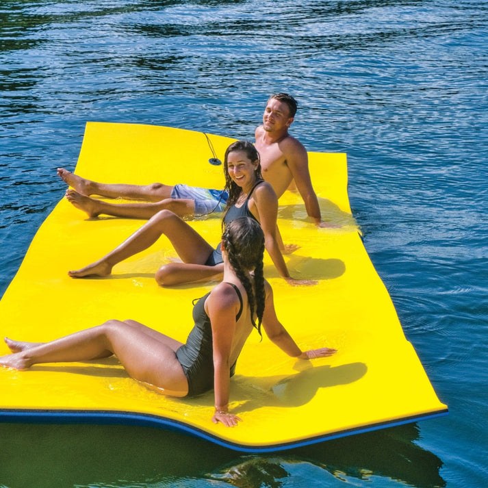 Wow Sports Water Walkway, Chillraft®, 1 to 3 Adults, 16 Foot Length X 6 Foot Width, Blue/ Black/ Yellow, PVC – 21-2120