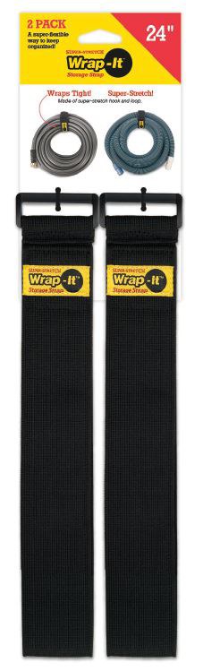 Wrap-It Multi Purpose Strap, Super-Stretch, 24 Inch Length X 2 Inch Width, Black – 702-24B