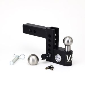 Weigh Safe Trailer Hitch Ball Mount, Fits 2 Inch Receiver, 12500 Gross Trailer Weight, Adjustable, Stowable Design, 4 Inch Drop – AWS4-2