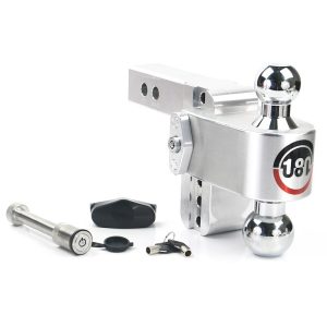 Weigh Safe Trailer Hitch Ball Mount, 180 Degree, Fits 2 Inch Receiver, 12500 Gross Trailer Weight, Turnover, Adjustable, Non-Stowable – CTB4-2-KA
