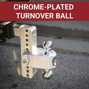 Weigh Safe Trailer Hitch Ball Mount, 180 Degree, Fits 2-1/2 Inch Receiver, 18500 Gross Trailer Weight, Turnover, Adjustable, Stowable – CTB6-2.5