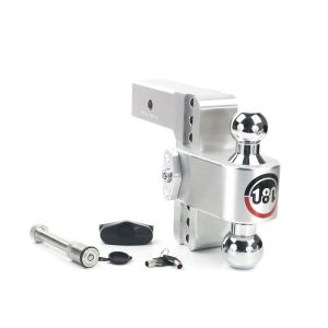 Weigh Safe Trailer Hitch Ball Mount, 180 Degree, Fits 2-1/2 Inch Receiver, 18500 Gross Trailer Weight, Turnover, Adjustable, Stowable – CTB6-2.5-KA