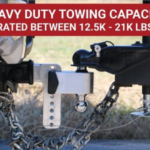 Weigh Safe Trailer Hitch Ball Mount, 180 Degree, Fits 2 Inch Receiver, 12500 Gross Trailer Weight, Turnover, Adjustable, Stowable – CTB6-2-KA