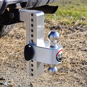 Weigh Safe Trailer Hitch Ball Mount, 180 Degree, Fits 2 Inch Receiver, 12500 Gross Trailer Weight, Turnover, Adjustable, Stowable – LTB10-2