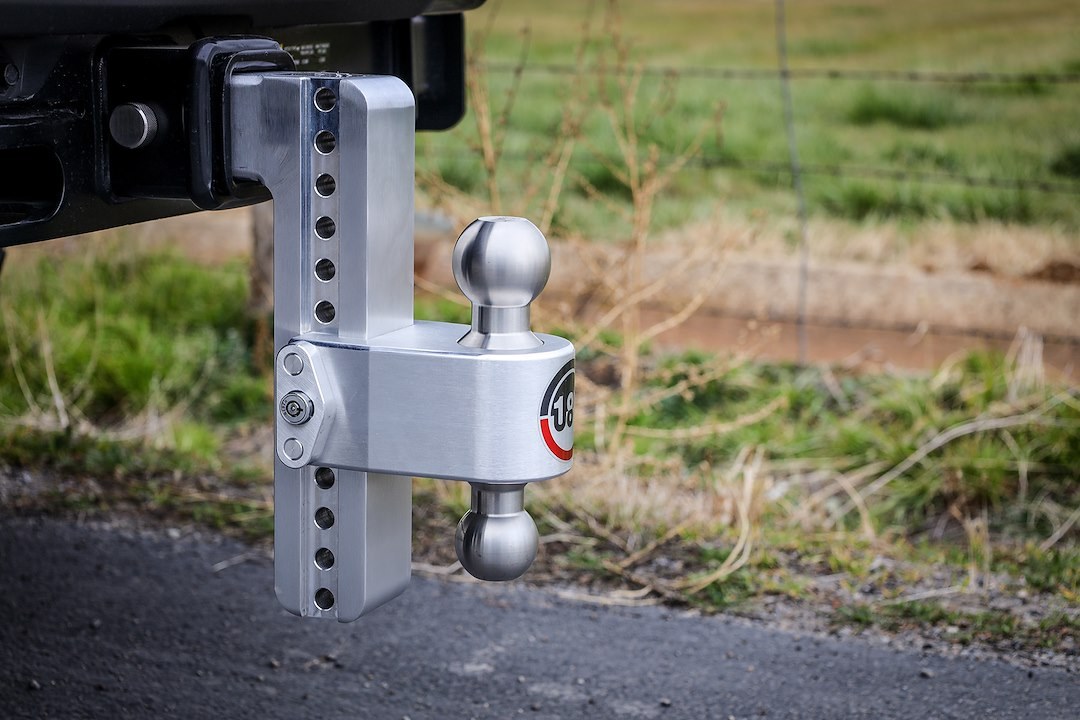 Weigh Safe Trailer Hitch Ball Mount, 180 Degree, Fits 2-1/2 Inch Receiver, 18500 Gross Trailer Weight, Turnover, Adjustable, Stowable – LTB10-2.5